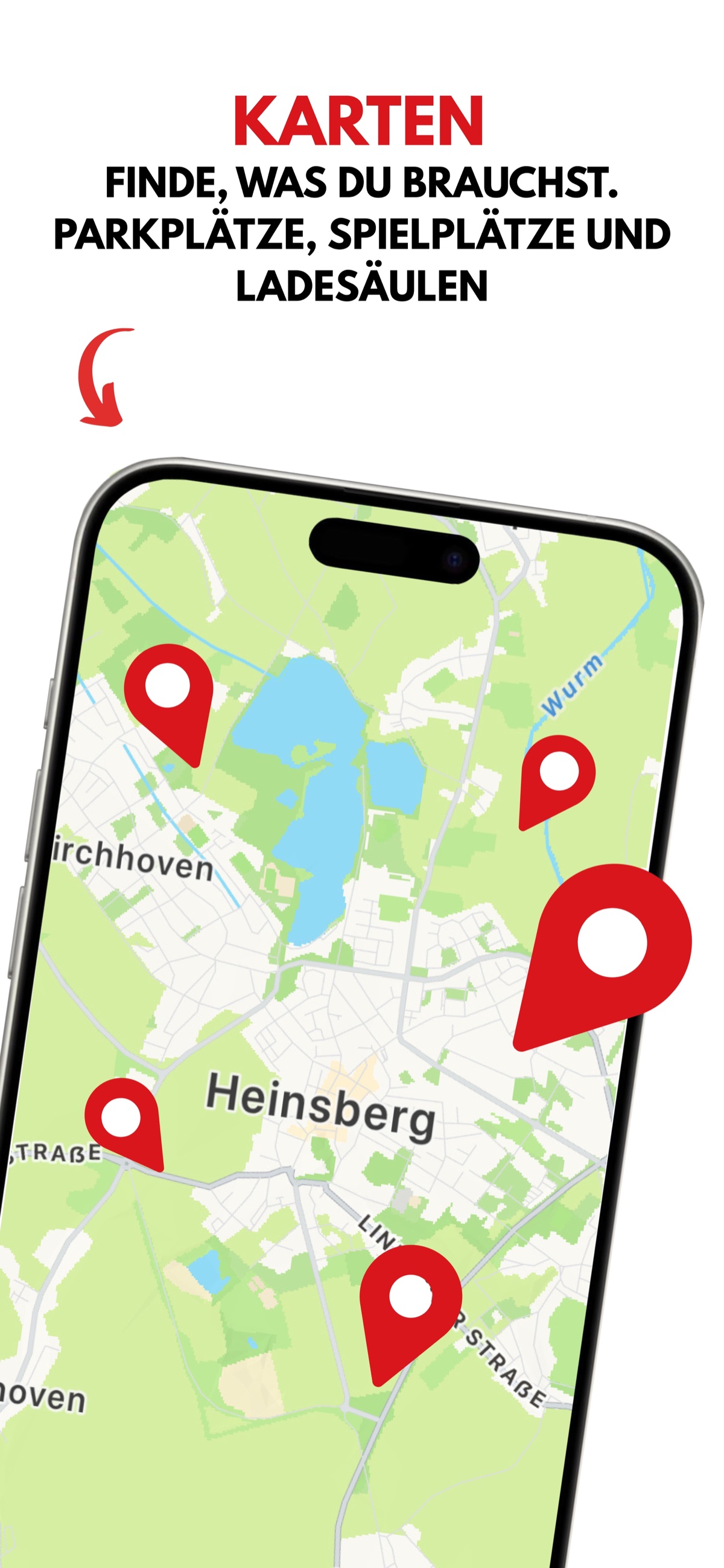Karten: Parkplätze, Spielplätze, Ladesäulen